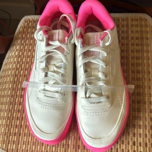 White and pink, leather,new